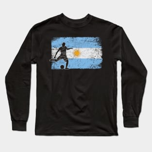 Argentina Soccer Flag Long Sleeve T-Shirt